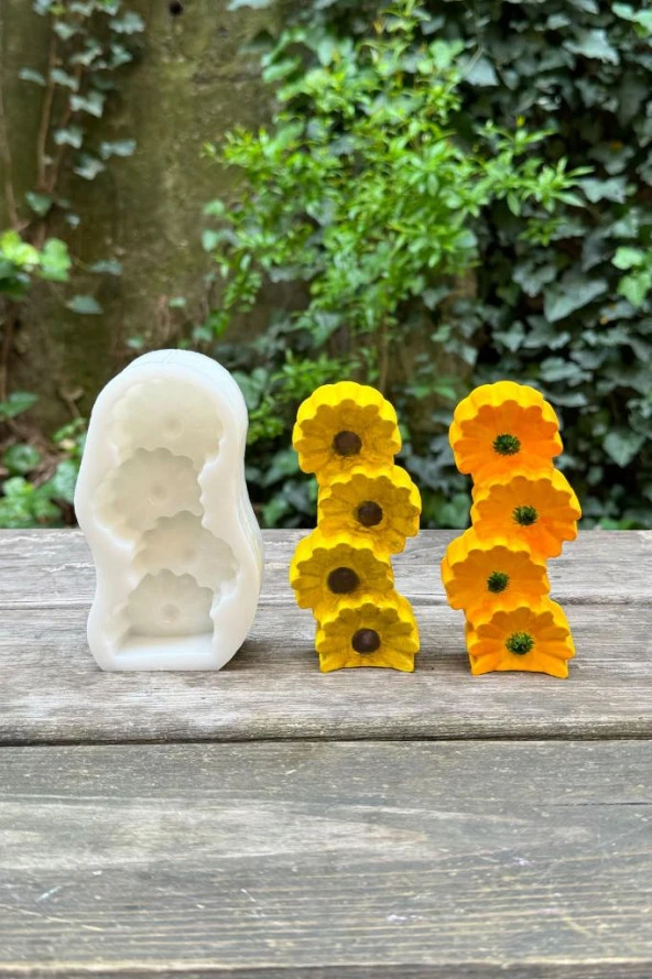 Ayçiçeği Sütun Tekli Silikon Mum Kalıbı - 4