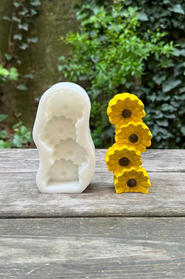 Ayçiçeği Sütun Tekli Silikon Mum Kalıbı - 5