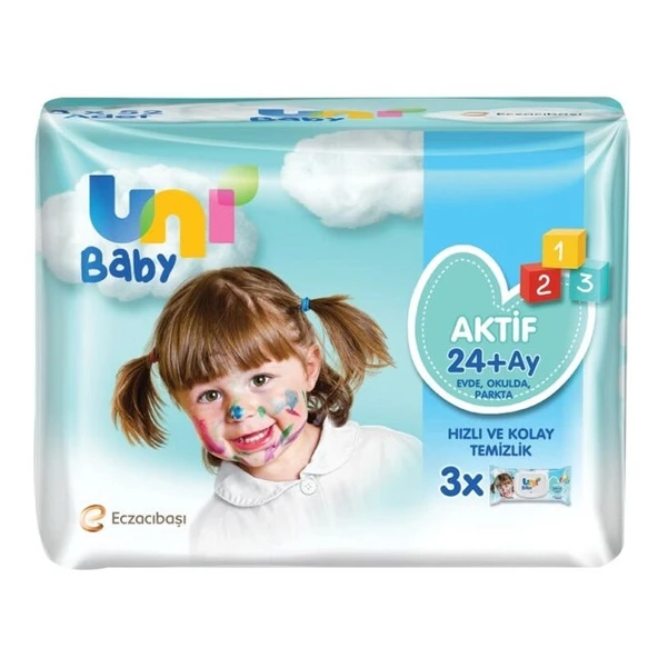 Uni Baby Aktif Simple Clean Islak Mendil 3x52 Adet