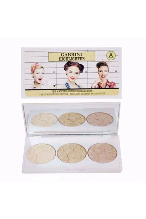 GABRİNİ 3'lü Aydınlatıcı A Paleti - Highlighter Ebr361