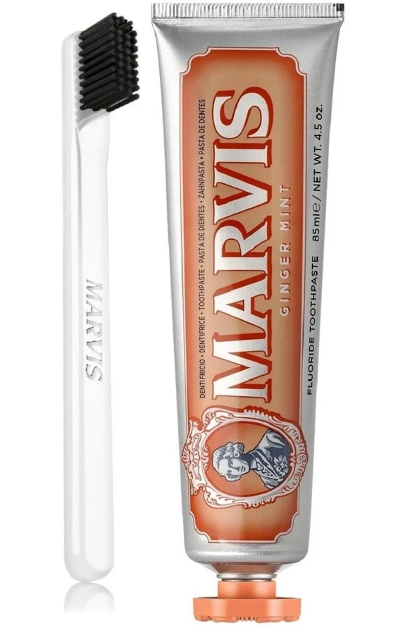 Marvis Ginger Mint Beyazlatıcı Diş Macunu 85 ml Ve White Soft Diş Fırçası