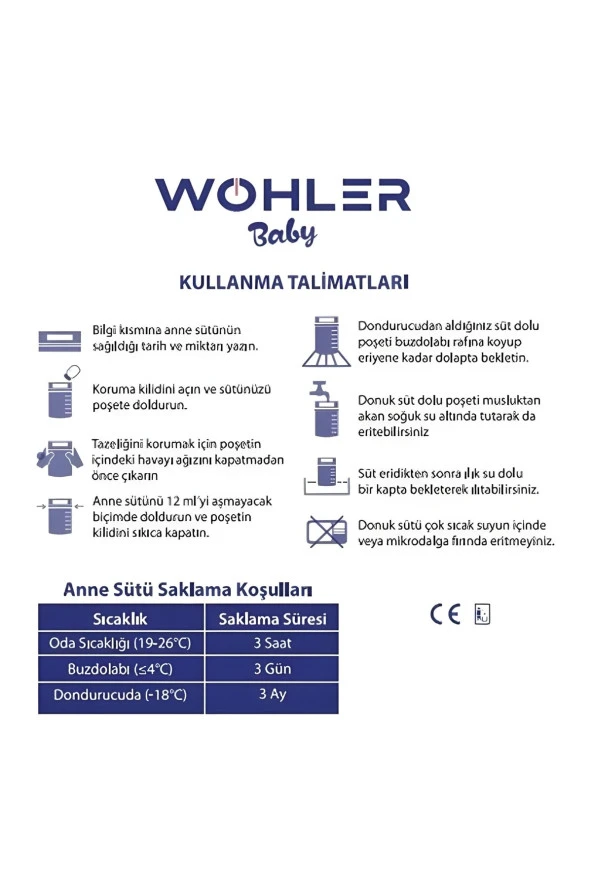 Wohler Anne Sütü Saklama Poşeti 25 'li X 4 : 100 Adet - 4