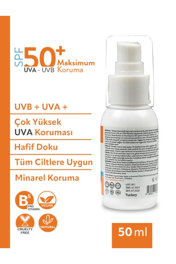 Doğal İçerikli Bebek Çocuk Ve Yetişkin 2 li Set 50 ml Güneş Kremi Leke Karşıtı 50 Spf Tüm Ciltler - 4