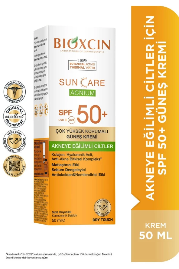 Bioxcin Sun Care Akneye Eğilimli Ciltler Için Güneş Kremi 50 Spf - Akne, Dry Touch, Mat