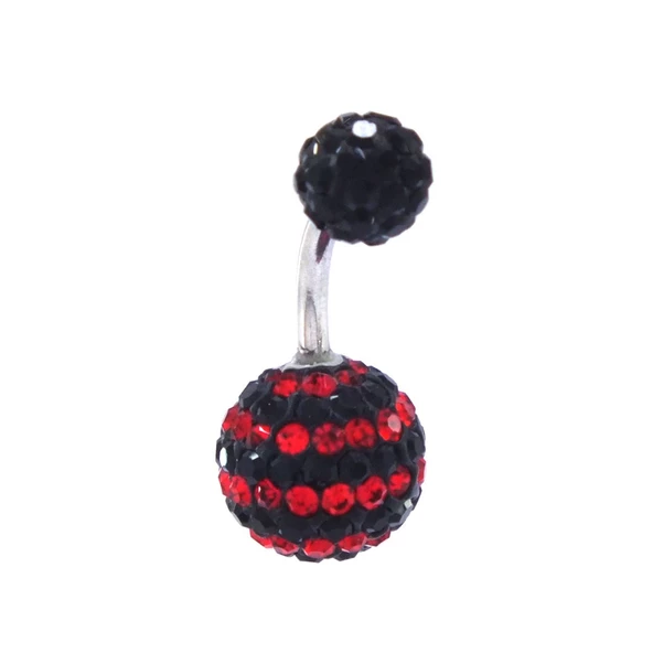 316L Çelik Siyah Zirkon Taşlı Toplu Piercing PRC-102