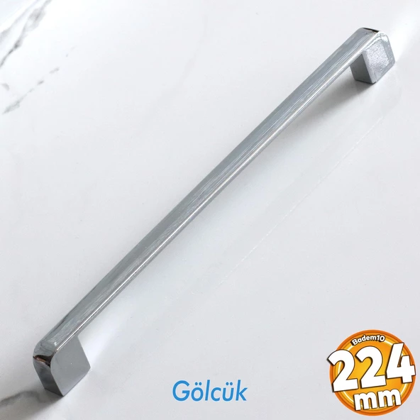 Gölcük Oval Mobilya Mutfak Dolap Çekmece Dolabı Kapak Metal Kulpu Kulbu Kulpları Krom 224 Mm