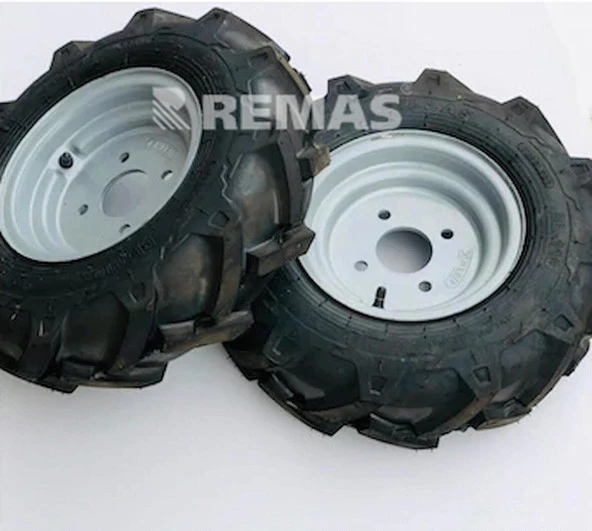 Çapa Makinası Tekerleği 400x8 Dubleks Antrac 200 Teker Takımı Cırcır Aks - 2