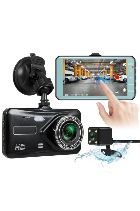 Mb-300 1296p 4" Ips Dokunmatik Ekran Araç Içi Çift Kamera Gece Görüşlü. Araç Kamera. - 3