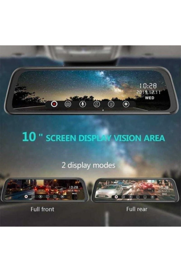 Mb-500 10" 2,5d Class Dokunmantik Hıgh Tech Ekran Araç Içi Çift Kamera Gece Görüşlü. Araç Kamera. - 3