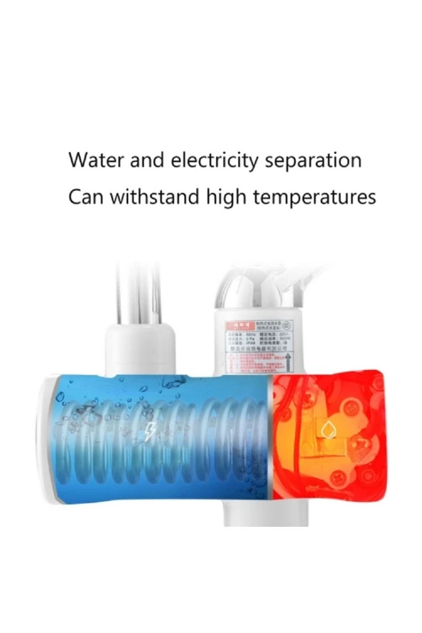 Elektrikli Ani Su Isıtıcı Termal Şofben Musluk + Çelik Siprel Başlık Hediyeli. - 5