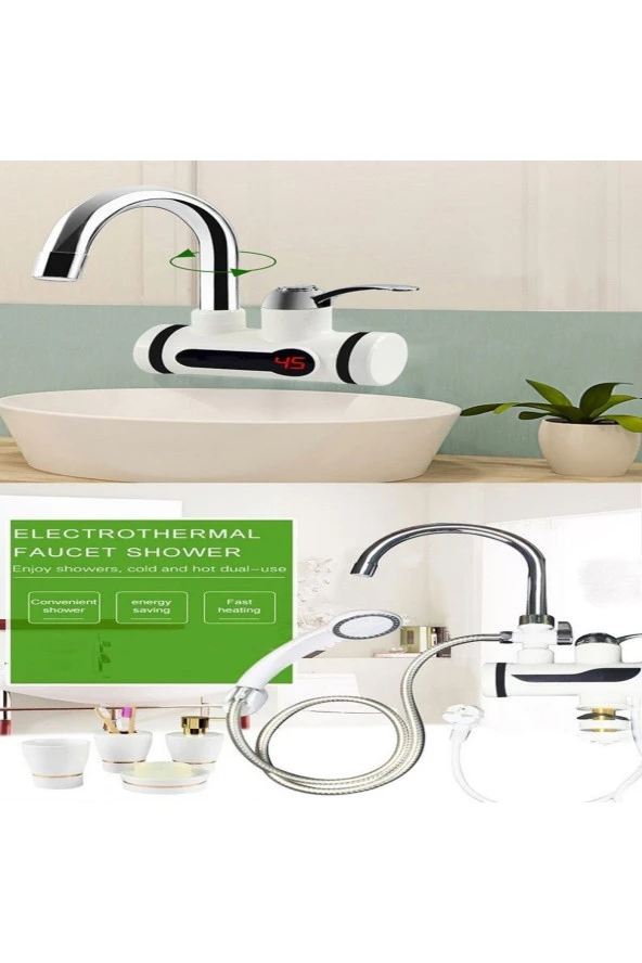 Wevolt Elektrikli Ani Su Isıtıcı Musluk Termal Ani Su Isıtıcı Musluk .duş Setli Alttan Giriş - 4