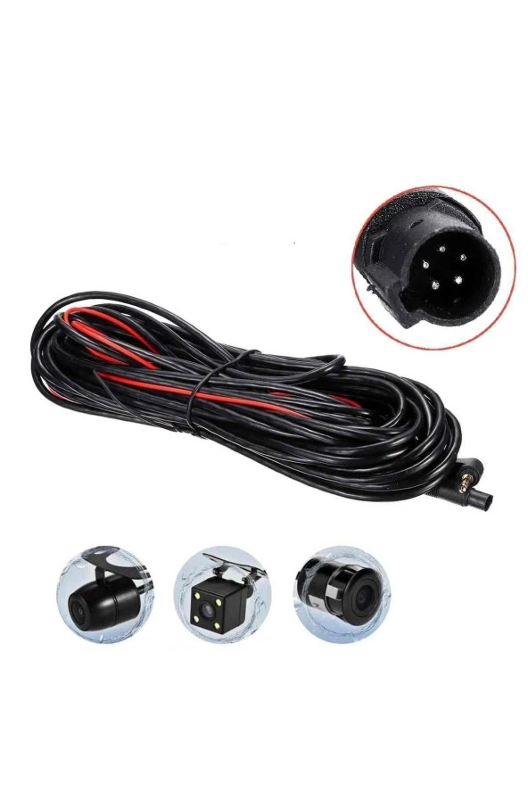 Araç Kamera Kablosu 10m. 5 Pin 2,5 Mm 4 Boğum Araç Kamera Kablosu 10m. - 2