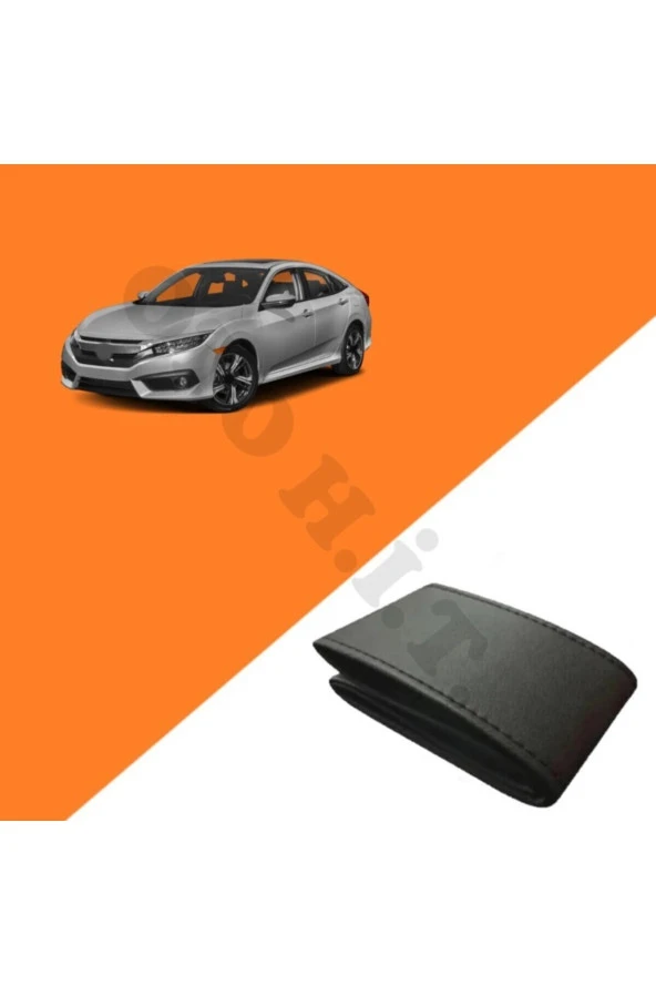 OTO H.İ.T.  HONDA CİVİC FC5 UYUMLU DERİ DİREKSİYON KILIFI KALİTELİ DİKMELİ SİYAH ürün görseli