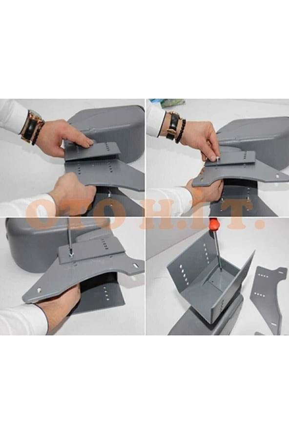 OTO H.İ.T.  Hyundai I20 13-15 Uyumlu Kol Dayama Ve Kolçak Sürgülü Bardaklıklı Ayarlanabilir Siyah Deri - Resim 3