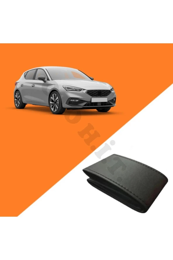 OTO H.İ.T.  SEAT LEON MK4 UYUMLU DERİ DİREKSİYON KILIFI KALİTELİ DİKMELİ SİYAH ürün görseli