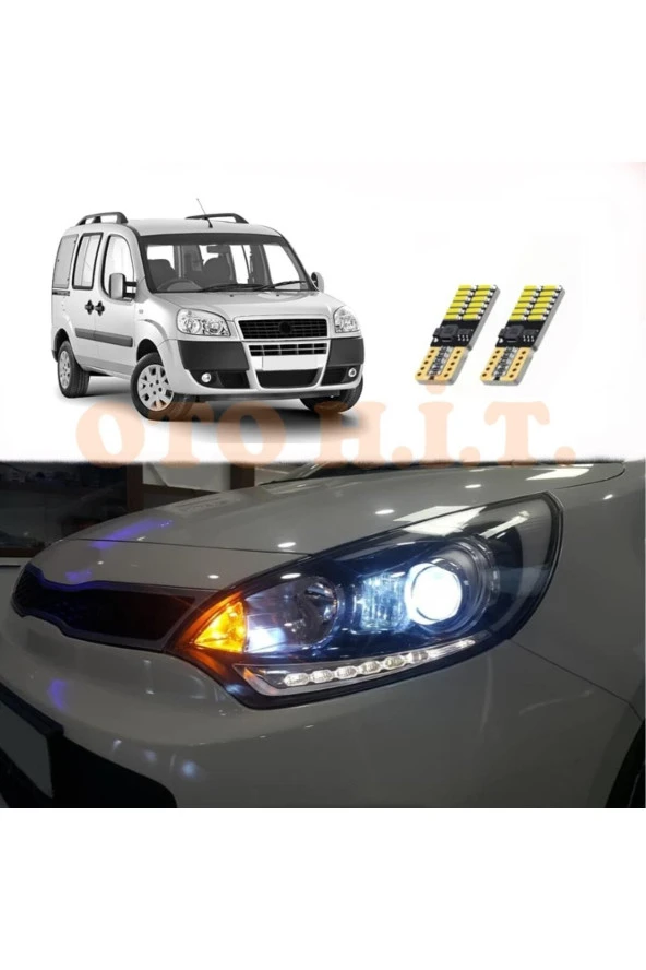 OTO H.İ.T.  Fiat Doblo D2 05-10 Uyumlu Park Ampulü Beyaz Led Aydınlatma Ampulü Canbus'li