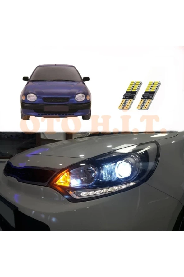 OTO H.İ.T.  Toyota Corolla 99-01 Uyumlu Park Ampulü Beyaz Led Aydınlatma Ampulü Canbus'li