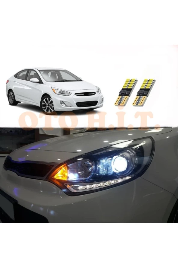 OTO H.İ.T.  Hyundai Accent Blue Uyumlu Park Ampulü Beyaz Led Aydınlatma Ampulü Canbus'li