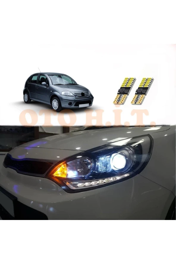 OTO H.İ.T.  Citroen C3 03-09 Uyumlu Park Ampulü Beyaz Led Aydınlatma Ampulü Canbus'li ürün görseli