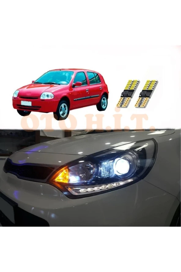 OTO H.İ.T.  Renault Clio 2 Mercekli Uyumlu Park Ampulü Beyaz Led Aydınlatma Ampulü Canbus'li