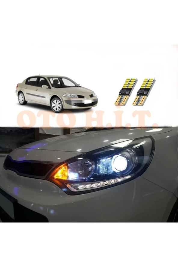 OTO H.İ.T.  Renault Megane 2 Uyumlu Park Ampulü Beyaz Led Aydınlatma Ampulü Canbus'li ürün görseli