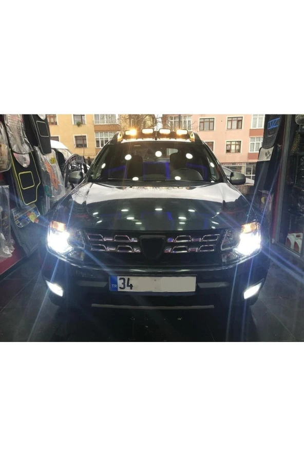 OTO H.İ.T.  Dacia Duster Kısa Farlar Için Uyumlu Şimşek Etkili Led Xenon Beyaz Far Ampulü