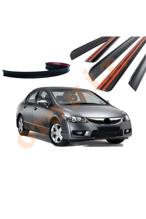 OTO H.İ.T.  HONDA CİVİC FD6 UYUMLU BAGAJ ÜSTÜ SPOİLER MAT SİYAH ürün görseli