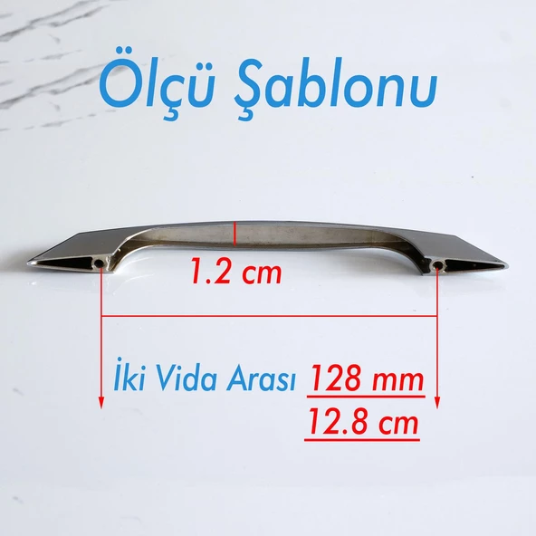 Kılıç 128 Mm Krom Renk Mobilya Mutfak Dolabı Çekmece Dolap Kapak Kulpu Kulbu Metal Kulpları 128 Mm - 2