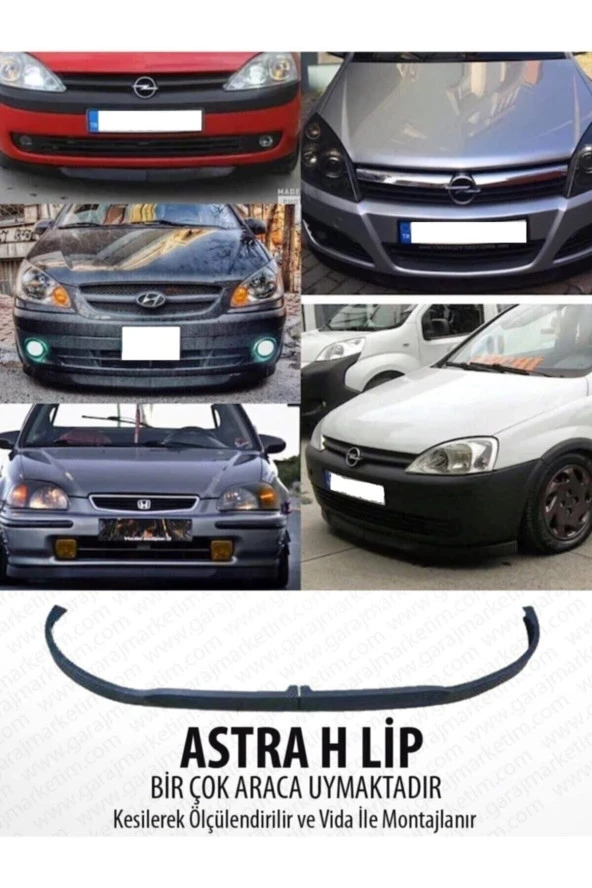 OTO H.İ.T.  Volkswagen Phaeton Uyumlu Astra H Lip Esnek Plastik Ön Tampon Eki Siyah Spoiler
