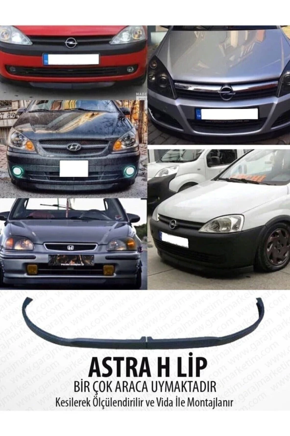 OTO H.İ.T.  Skoda Rapid Uyumlu Astra H Lip Esnek Plastik Ön Tampon Eki Siyah Spoiler