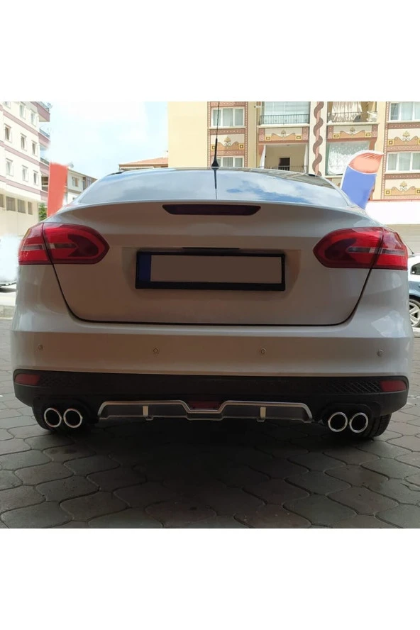 OTO H.İ.T.  FORD FOCUS 4 UYUMLU BODY KİT DİFÜZÖR 4 ÇIKIŞ GRİ YUVARLAK ürün görseli