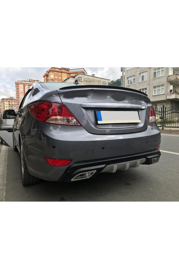 OTO H.İ.T.  HYUNDAİ ACCENT BLUE UYUMLU BODY KİT DİFÜZÖR 2 ÇIKIŞ GRİ KARE