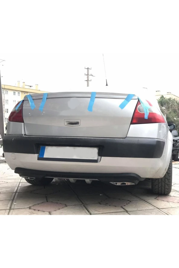 OTO H.İ.T.  RENAULT MEGANE 2 UYUMLU BODY KİT DİFÜZÖR 2 ÇIKIŞ GRİ KARE