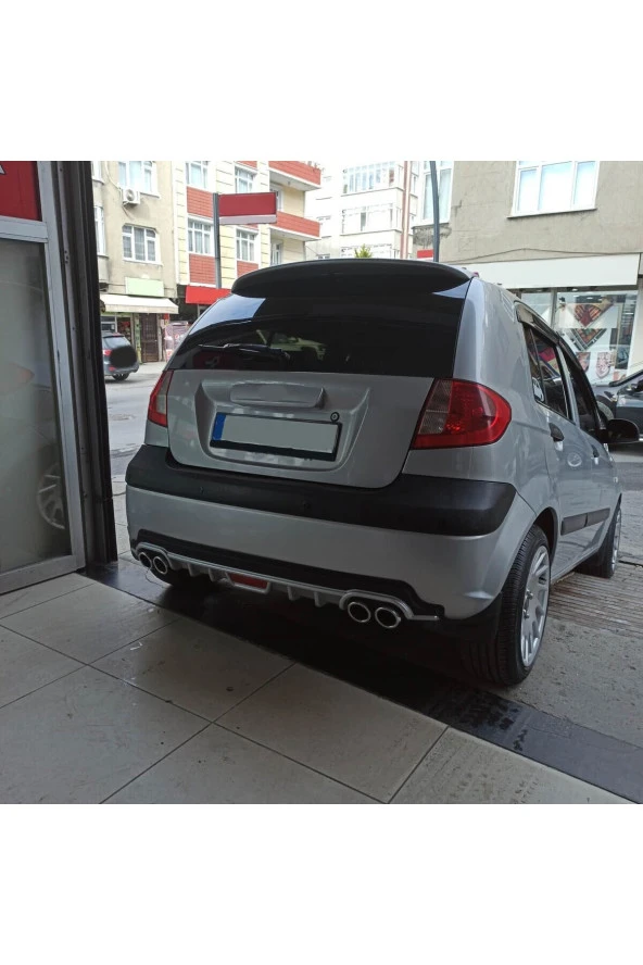 OTO H.İ.T.  HYUNDAİ GETZ MAKYAJLI UYUMLU BODY KİT DİFÜZÖR 4 ÇIKIŞ YUVARLAK GRİ MODEL 1