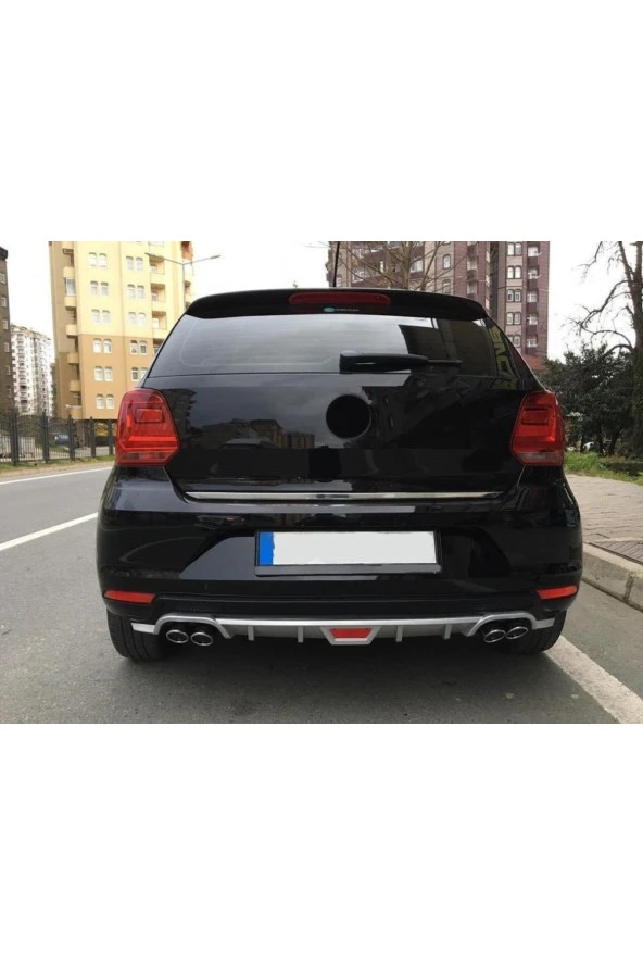 OTO H.İ.T.  VOLKSWAGON POLO MK5 UYUMLU BODY KİT DİFÜZÖR 4 ÇIKIŞ YUVARLAK GRİ MODEL 1 ürün görseli
