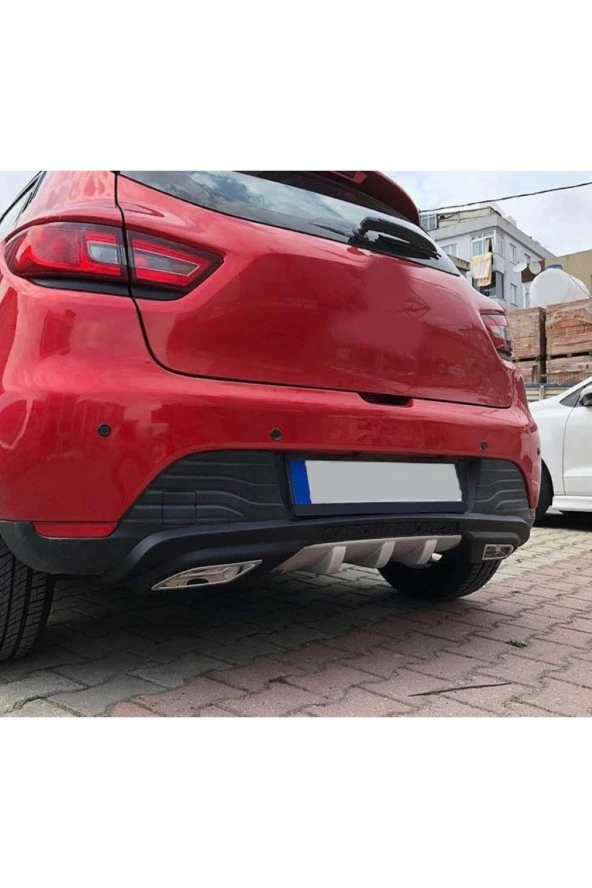 OTO H.İ.T.  RENAULT CLİO 4 UYUMLU BODY KİT DİFÜZÖR 2 ÇIKIŞ GRİ KARE