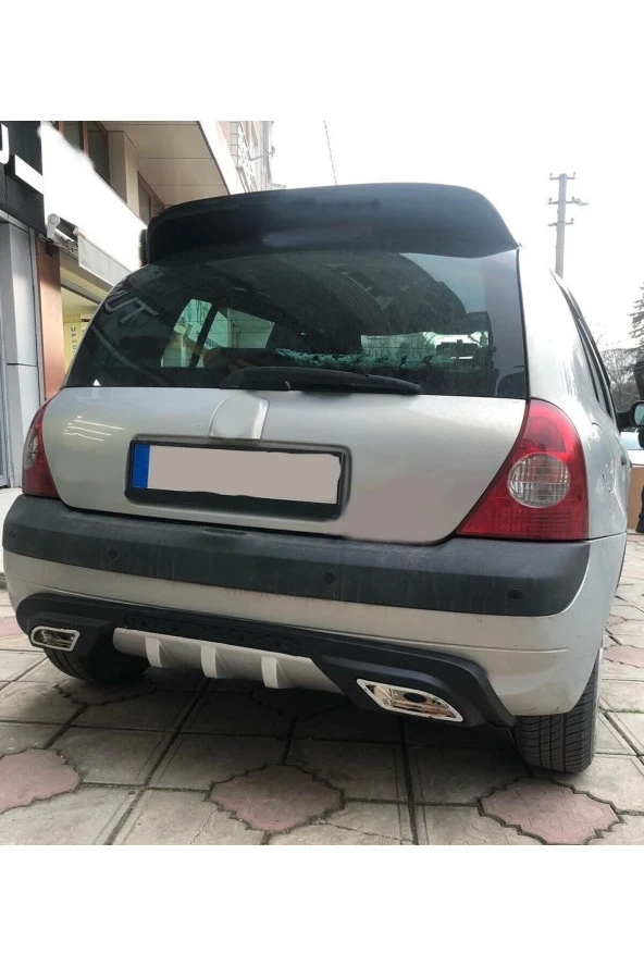 OTO H.İ.T.  RENAULT CLİO 2 UYUMLU BODY KİT DİFÜZÖR 2 ÇIKIŞ GRİ KARE ürün görseli