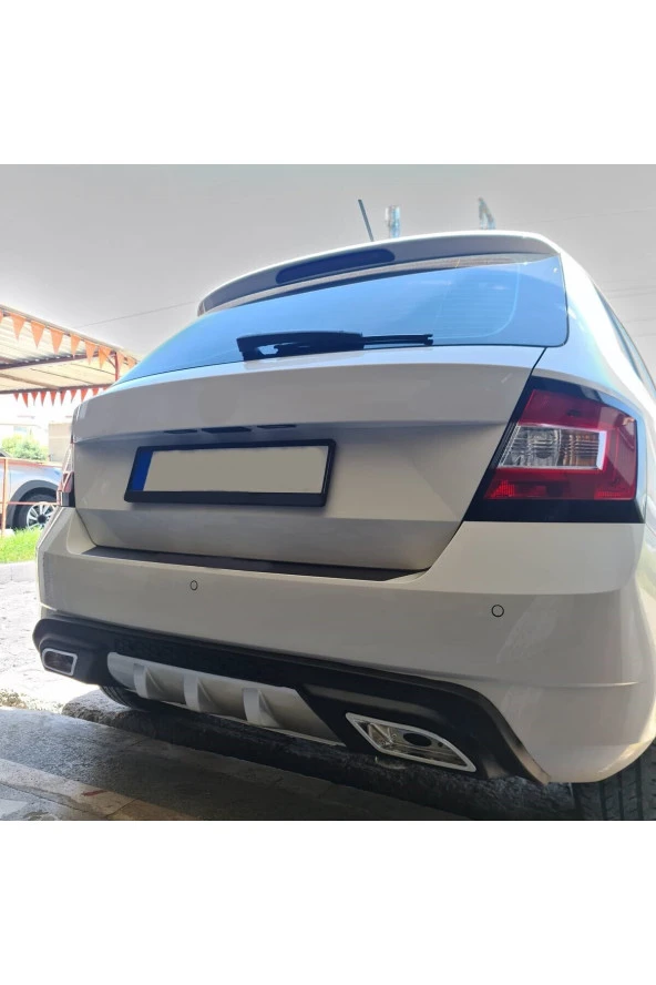 OTO H.İ.T.  SKODA FABİA UYUMLU BODY KİT DİFÜZÖR 2 ÇIKIŞ GRİ KARE