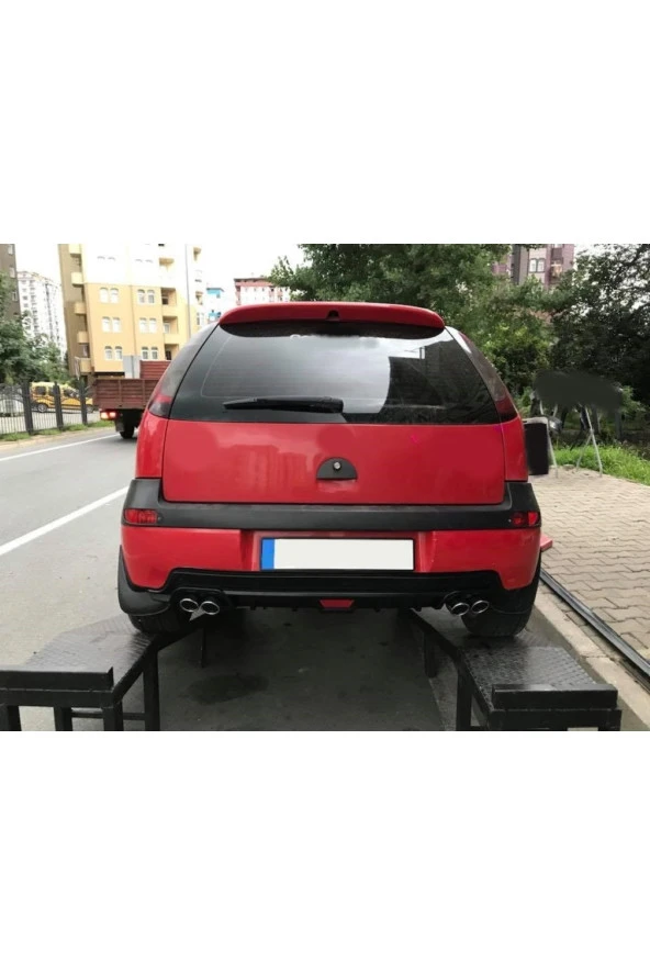 OTO H.İ.T.  OPEL CORSA C UYUMLU BODY KİT DİFÜZÖR 4 ÇIKIŞ YUVARLAK SİYAH MODEL 2