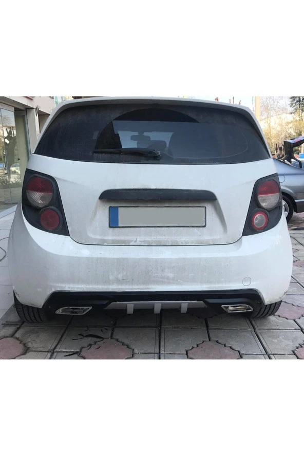 OTO H.İ.T.  CHEVROLET AVEO UYUMLU BODY KİT DİFÜZÖR 2 ÇIKIŞ GRİ KARE