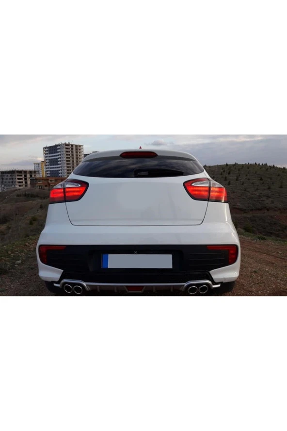 OTO H.İ.T.  KİA RİO YENİ KASA UYUMLU BODY KİT DİFÜZÖR 4 ÇIKIŞ YUVARLAK GRİ MODEL 1 ürün görseli