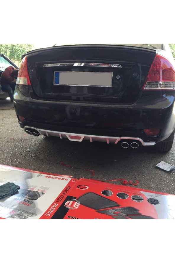 OTO H.İ.T.  KİA CERATO UYUMLU BODY KİT DİFÜZÖR 4 ÇIKIŞ YUVARLAK GRİ MODEL 1 ürün görseli