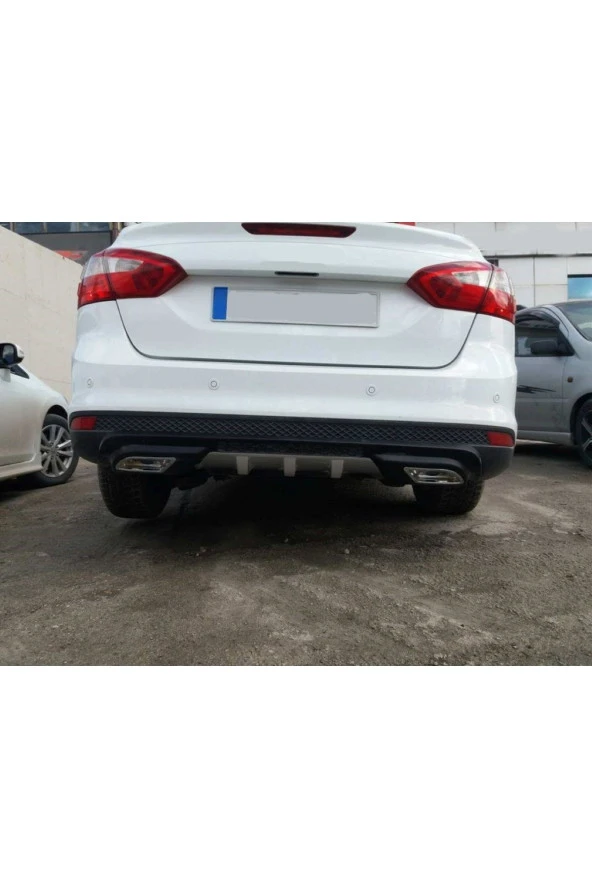 OTO H.İ.T.  FORD FOCUS 3 UYUMLU BODY KİT DİFÜZÖR 2 ÇIKIŞ GRİ KARE