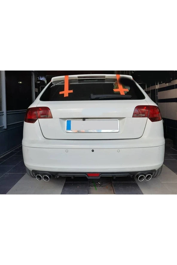 OTO H.İ.T.  AUDİ A3 UYUMLU BODY KİT DİFÜZÖR 4 ÇIKIŞ SİYAH YUVARLAK ürün görseli