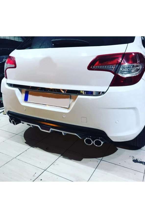 OTO H.İ.T.  CİTROEN C4 UYUMLU BODY KİT DİFÜZÖR 4 ÇIKIŞ GRİ YUVARLAK
