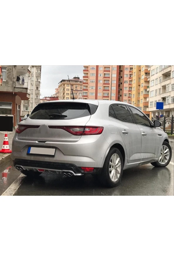 OTO H.İ.T.  RENAULT MEGANE 4 UYUMLU BODY KİT DİFÜZÖR 4 ÇIKIŞ YUVARLAK GRİ MODEL 1