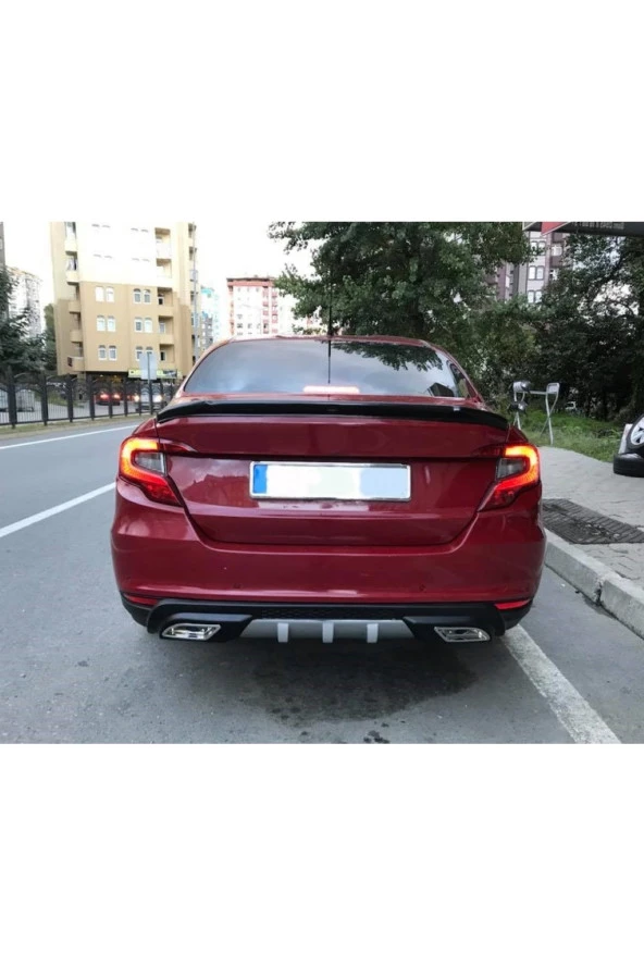 OTO H.İ.T.  FİAT EGEA UYUMLU BODY KİT DİFÜZÖR 2 ÇIKIŞ GRİ KARE