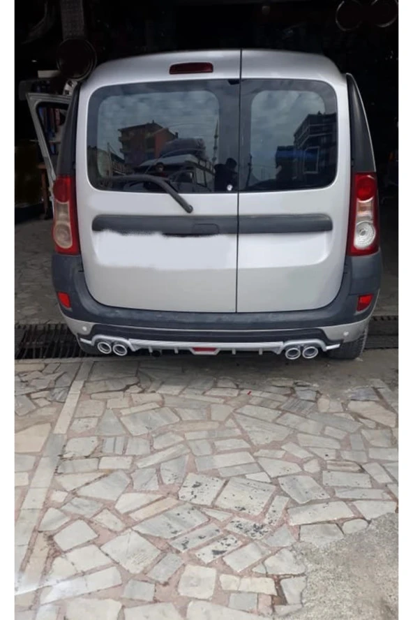 OTO H.İ.T.  DACİA LOGAN UYUMLU BODY KİT DİFÜZÖR 4 ÇIKIŞ YUVARLAK GRİ MODEL 1
