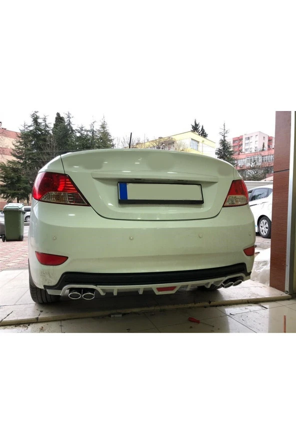 OTO H.İ.T.  HYUNDAİ ACCENT BLUE UYUMLU BODY KİT DİFÜZÖR 4 ÇIKIŞ YUVARLAK GRİ MODEL 1 ürün görseli