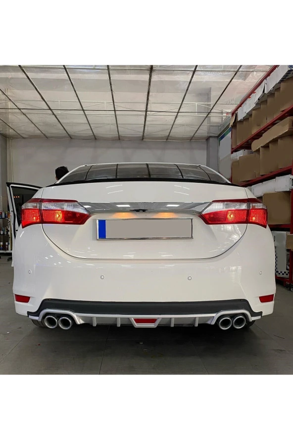 OTO H.İ.T.  TOYOTA COROLLA MAKYAJSIZ UYUMLU BODY KİT DİFÜZÖR 4 ÇIKIŞ YUVARLAK GRİ MODEL 1 ürün görseli